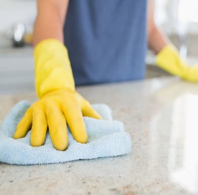 Regular house cleaning in a bright living room